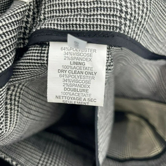 Trina Turk Pants Women Sz 6 Plaid Straight-Leg Mid-Rise Business Flat Front Gray - Picture 10 of 10